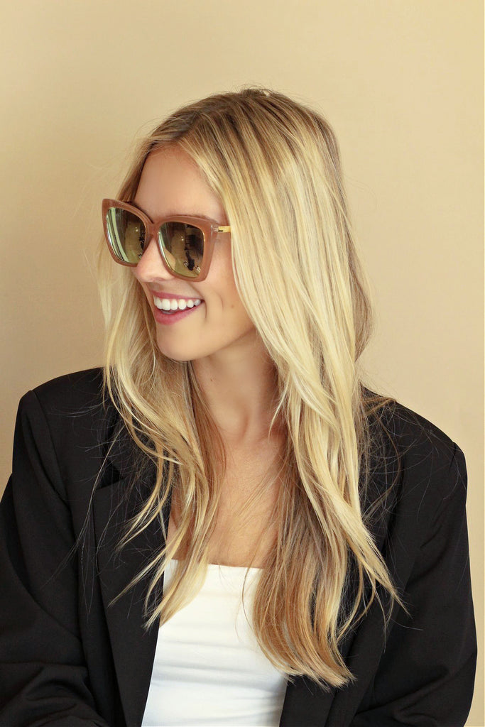 NEW!!  DIFF "Becky IV" in Beige Gold Sunglasses