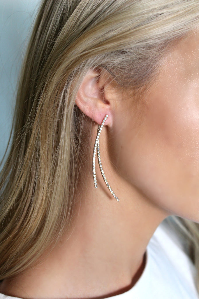 Forever Crystal Earring in Gold, Rose Gold & Silver - Glitzy Bella