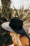 The Palm Desert Straw Panama Hat in Black - Pre Order - Glitzy Bella