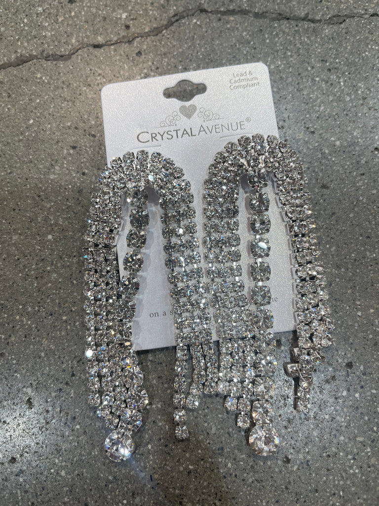 NEW!! Mia Silver Crystal Drop Earring