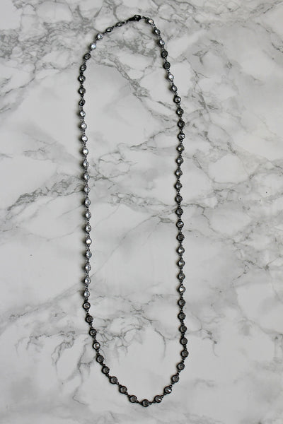 Alexis "Crystals by the Yard" Necklace in Hematite