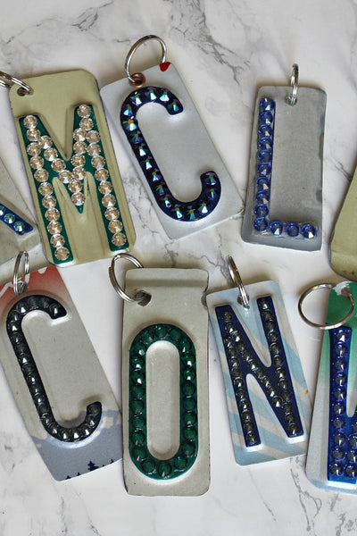 Authentic License Plate Initial Key Chains