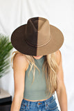 Two Tone Australian Wool Hat in Taupe/Brown