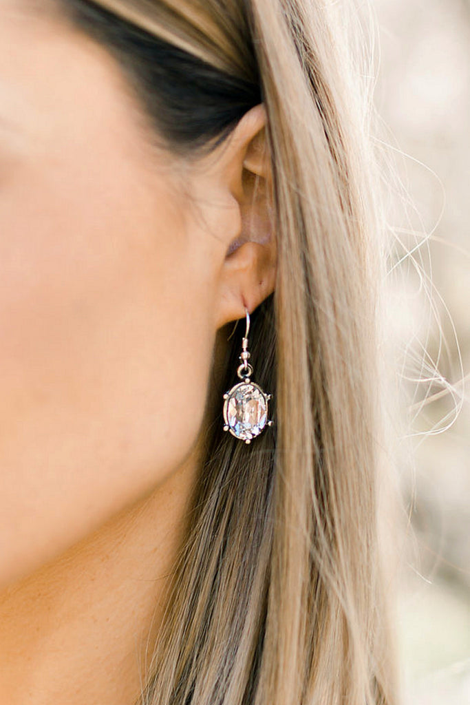 EXCLUSIVE "FIRST LADIES LUNCHEON" Swarovski Crystal Silver Drop Earrings - Glitzy Bella