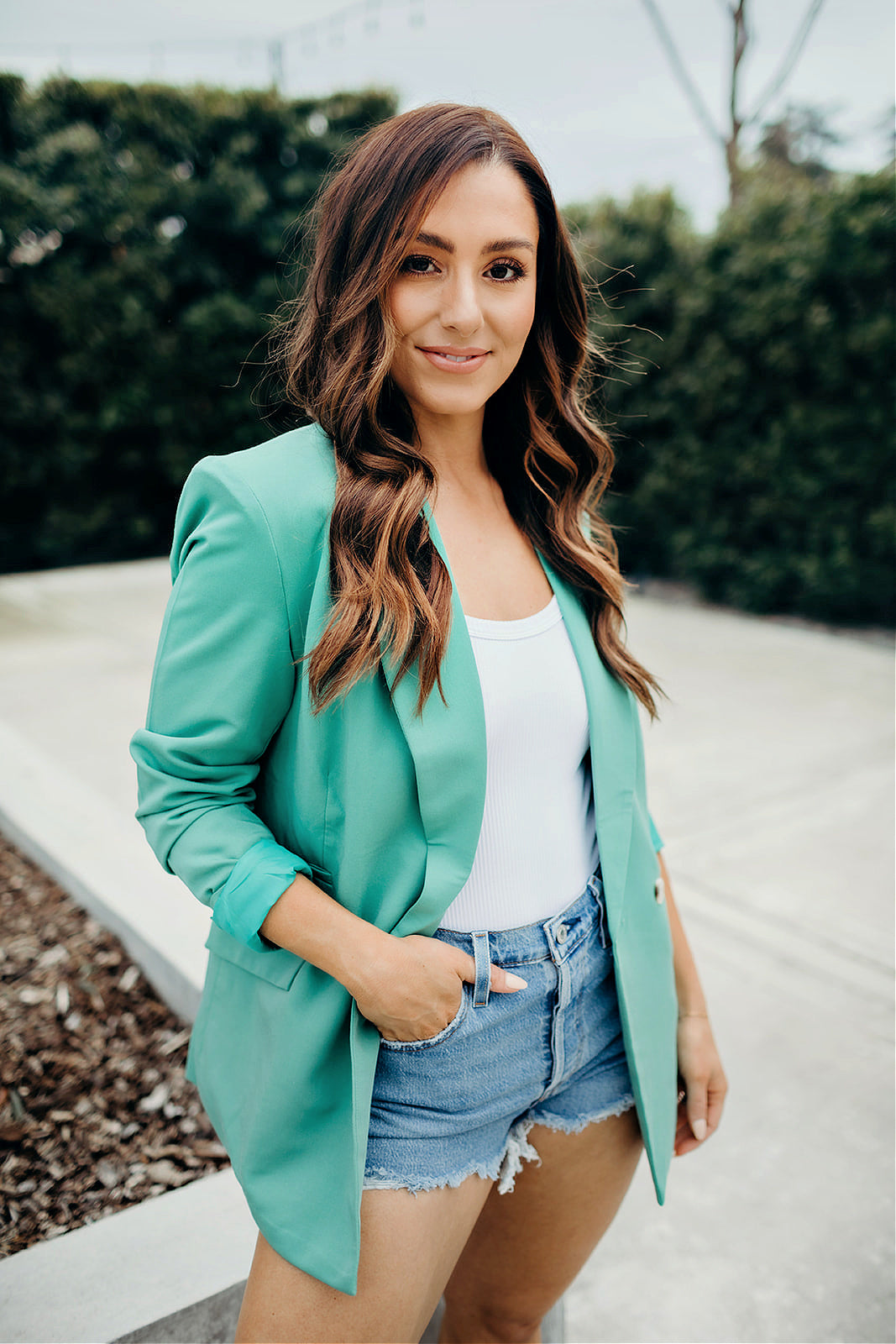 NEW!! Top Notch Boyfriend Blazer in Sea Green – Glitzy Bella