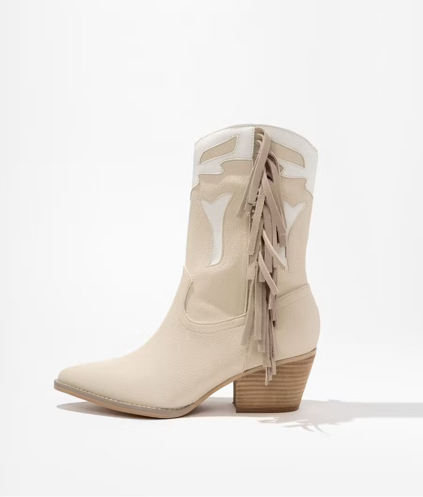 NEW!! The "Millie"  Fringe Boot in Beige