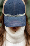 Mixed Metal Denim Ball Cap