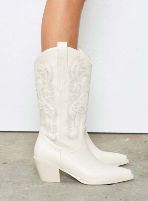 "Danilo" Cowboy Boot Bone