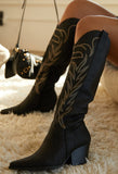 BEST SELLER!! "Jules" Cowboy Boot in Black (All black stitching update)
