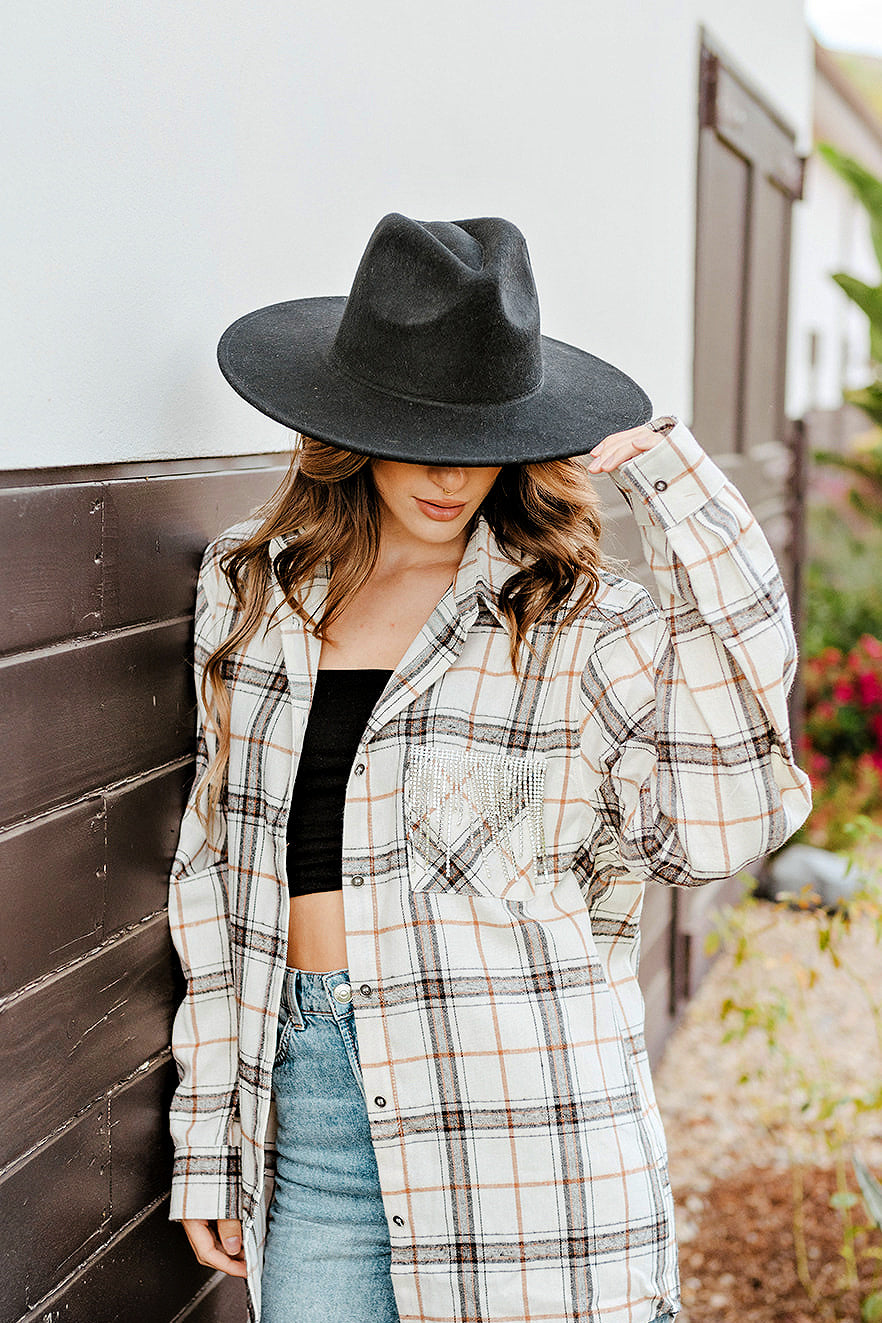 AS SEEN ON WHITNEY RIFE!! Flannel in Bone White in 2 Styles