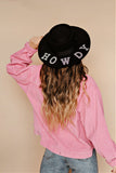 AS SEEN ON WHITNEY RIFE & GB ORIGINAL!! "Howdy" Wool Hat in Black in 2 Styles