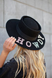 AS SEEN ON WHITNEY RIFE & GB ORIGINAL!! "Howdy" Wool Hat in Black in 2 Styles