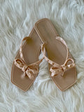 NEW!! Chic Bow & Pyramid Stud Sandal in Nude