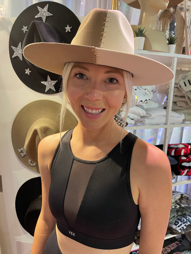 NEW!! Two Tone Australian Wool Hat in Beige/Taupe
