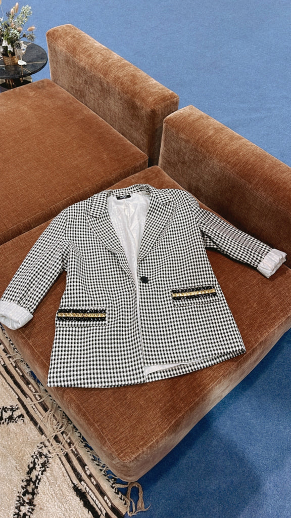 FINAL SALE!! The Rock Studded Houndstooth Blazer