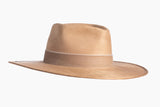 The Luna Banded Suede Hat in Tan