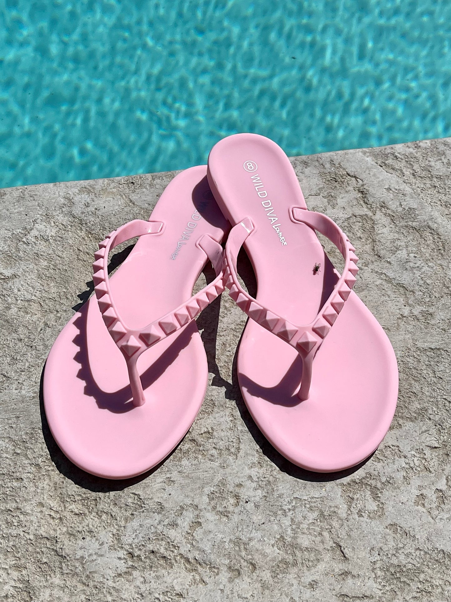 FINAL SALE!! Chic Pyramid Stud Sandal in Pink