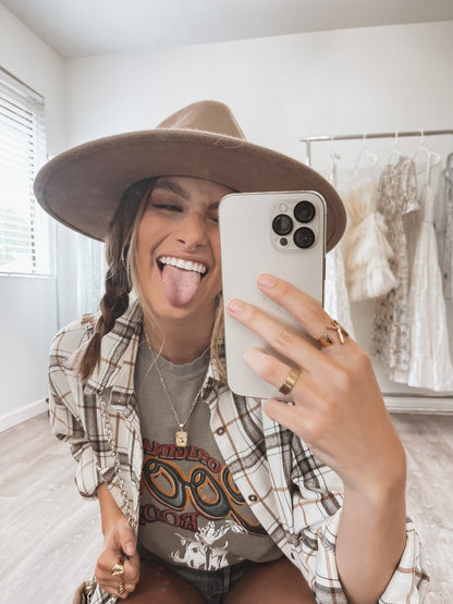 AS SEEN ON WHITNEY RIFE!! Flannel in Bone White in 2 Styles