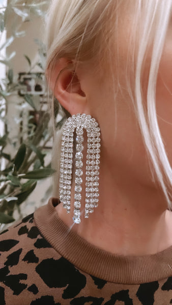 NEW!! Mia Silver Crystal Drop Earring