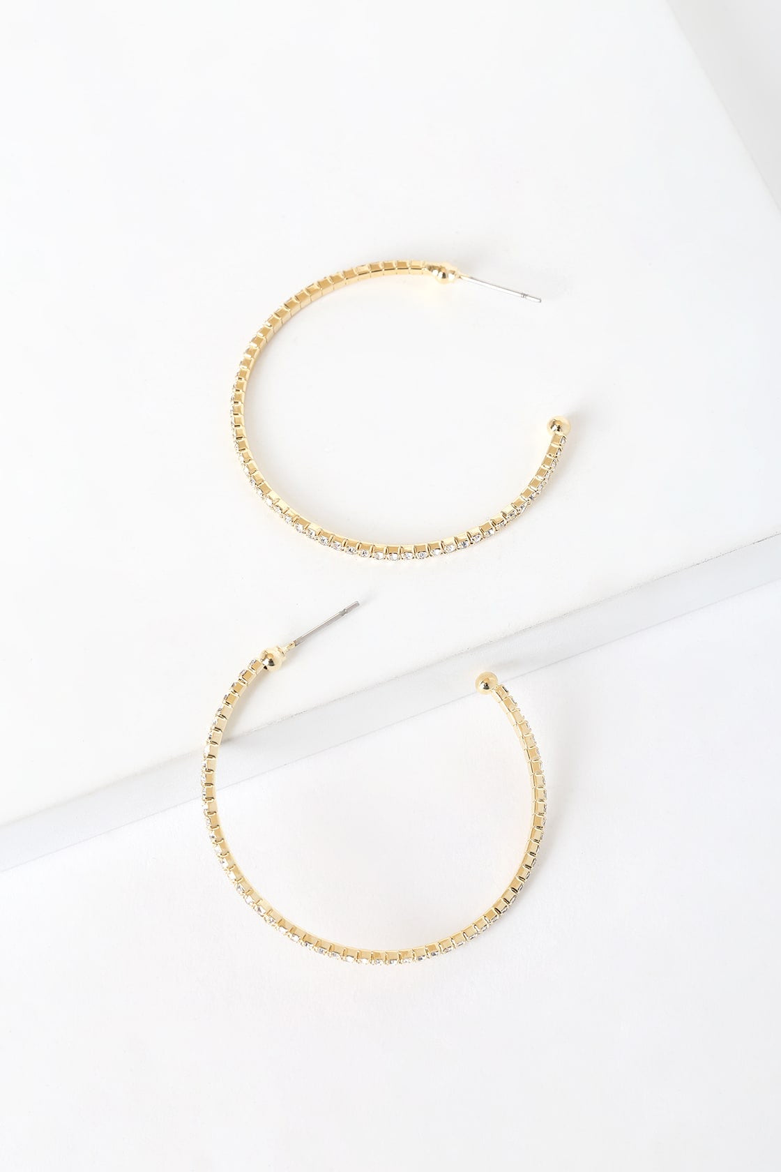 Gold Crystal Hoop Earrings - Glitzy Bella