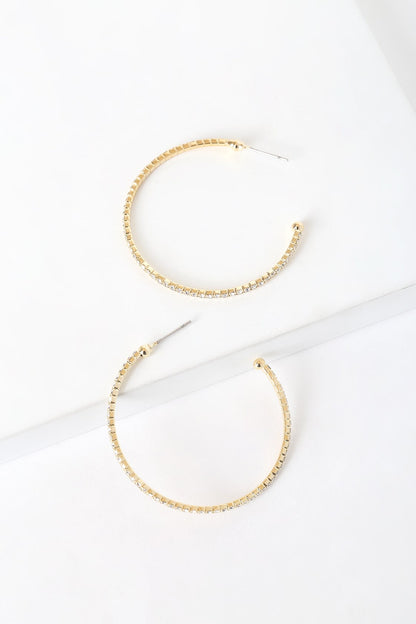 Gold Crystal Hoop Earrings - Glitzy Bella