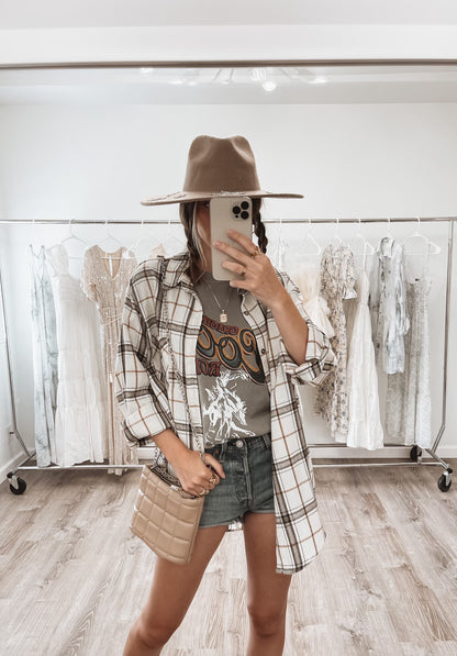 AS SEEN ON WHITNEY RIFE!! Flannel in Bone White in 2 Styles