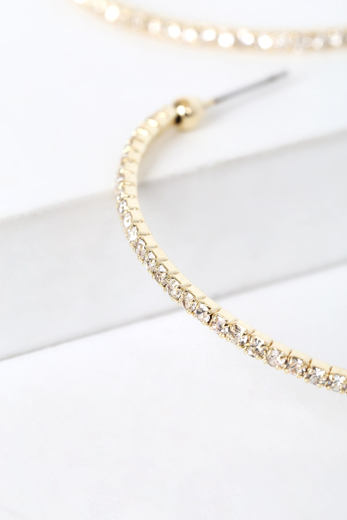 Gold Crystal Hoop Earrings - Glitzy Bella
