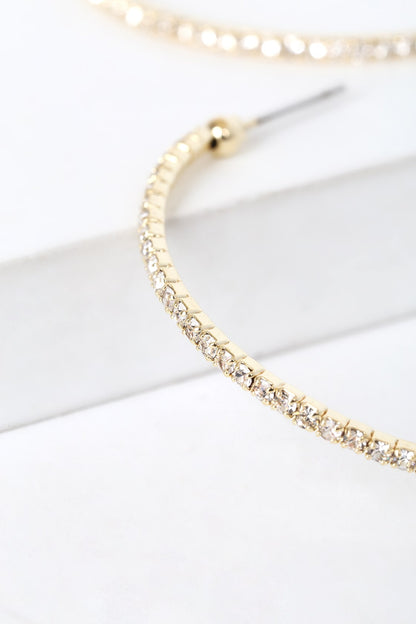 Gold Crystal Hoop Earrings - Glitzy Bella
