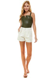 NEW!! "Better than Faux" Leather Pocketed Shorts in Cream