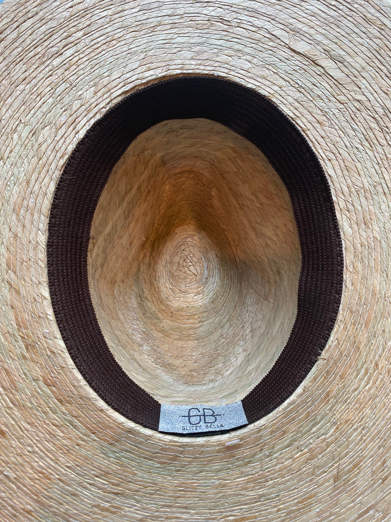 Islander Pressed Palm Crystallized Straw Hat Dark Straw